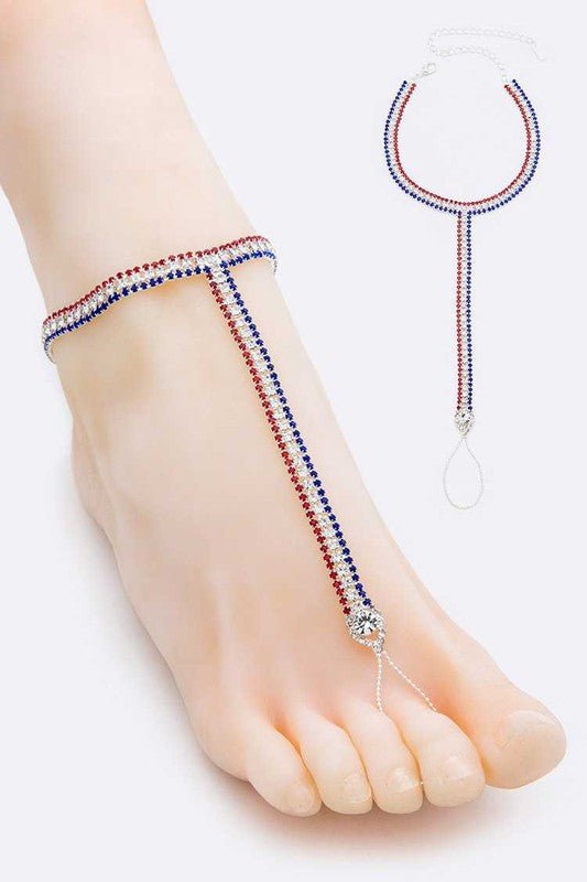 Americana Rhinestone Anklet - Loving It Shop