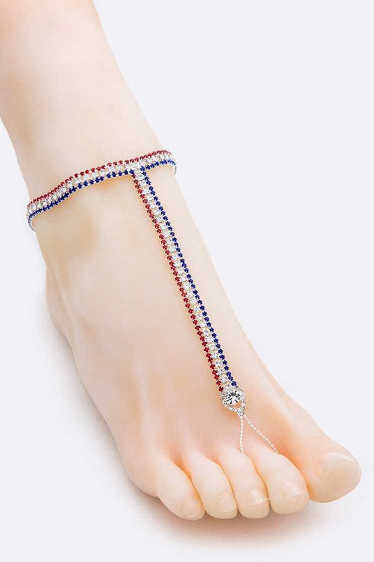 Americana Rhinestone Anklet - Loving It Shop