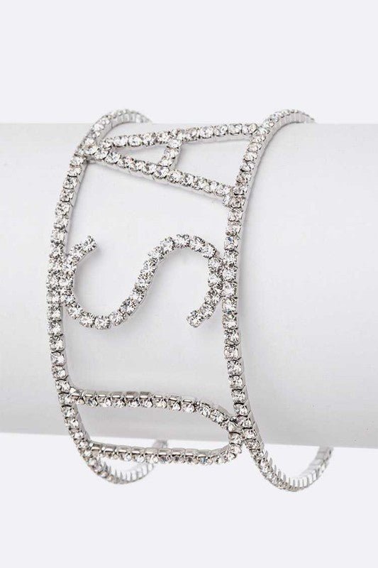 USA Rhinestones Open Cuff - Loving It Shop
