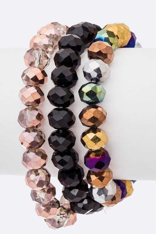 Mix Color Crystal Stretch Bracelet Set - Loving It Shop