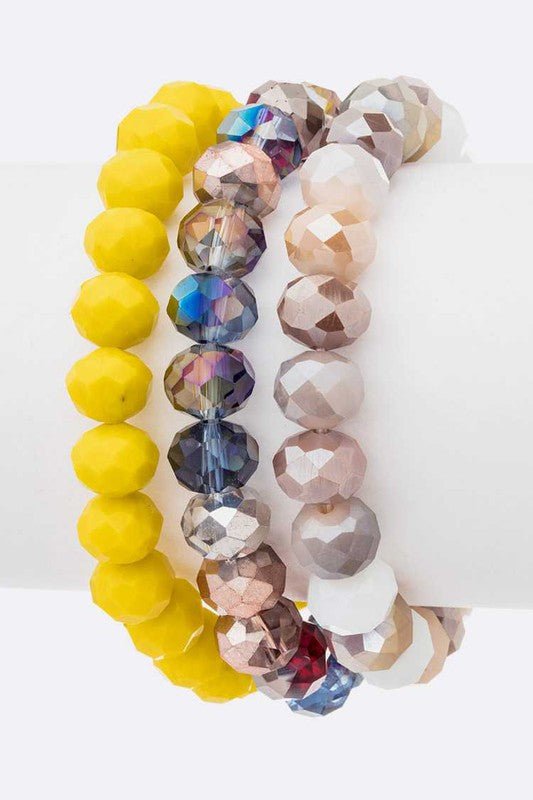 Mix Color Crystal Stretch Bracelet Set - Loving It Shop