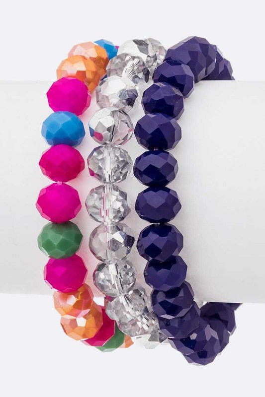 Mix Color Crystal Stretch Bracelet Set - Loving It Shop