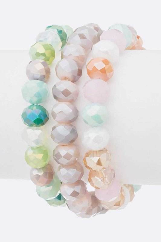 Mix Color Crystal Stretch Bracelet Set - Loving It Shop