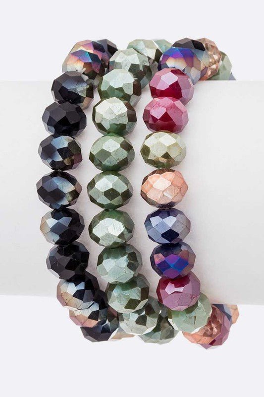 Mix Color Crystal Stretch Bracelet Set - Loving It Shop