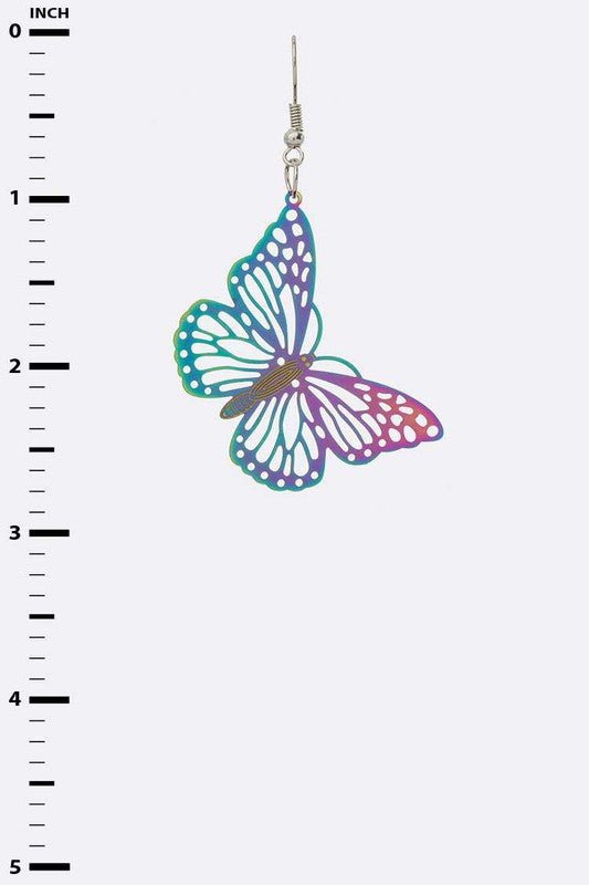 Halographic Filigree Butterfly Earrings - Loving It Shop