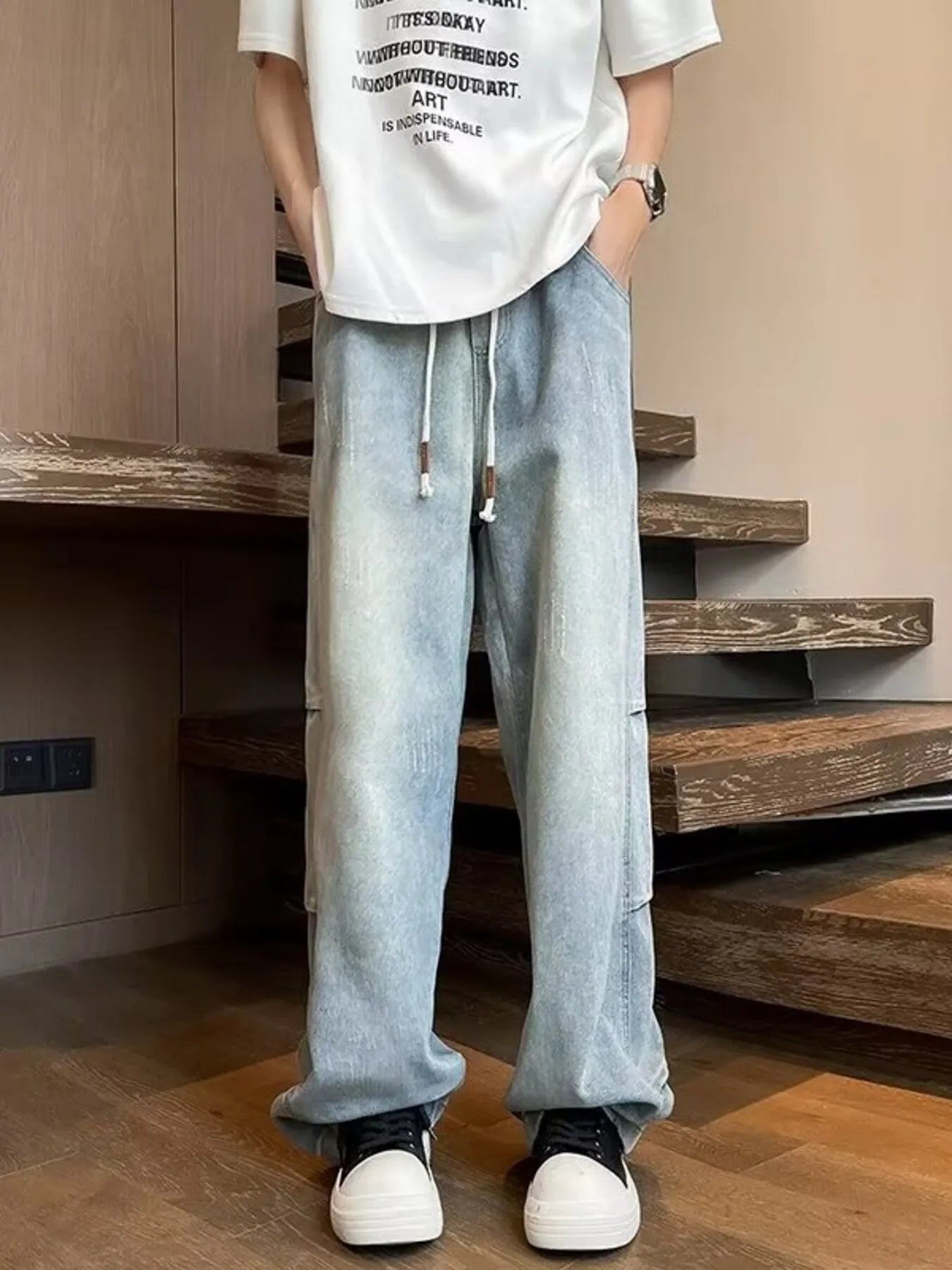 Men's Plus Size Wide Leg Jeans