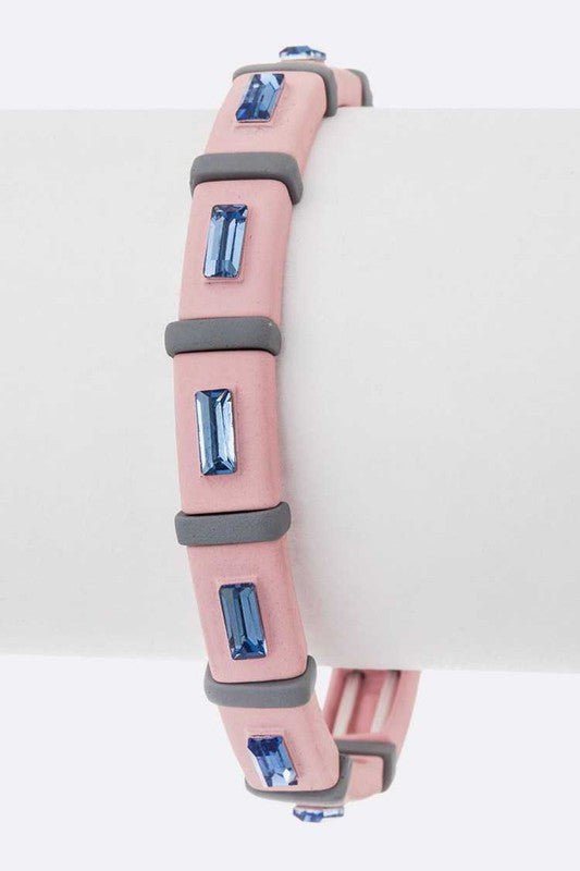 Rubber Coated Crystal Stretch Bracelet - Loving It Shop
