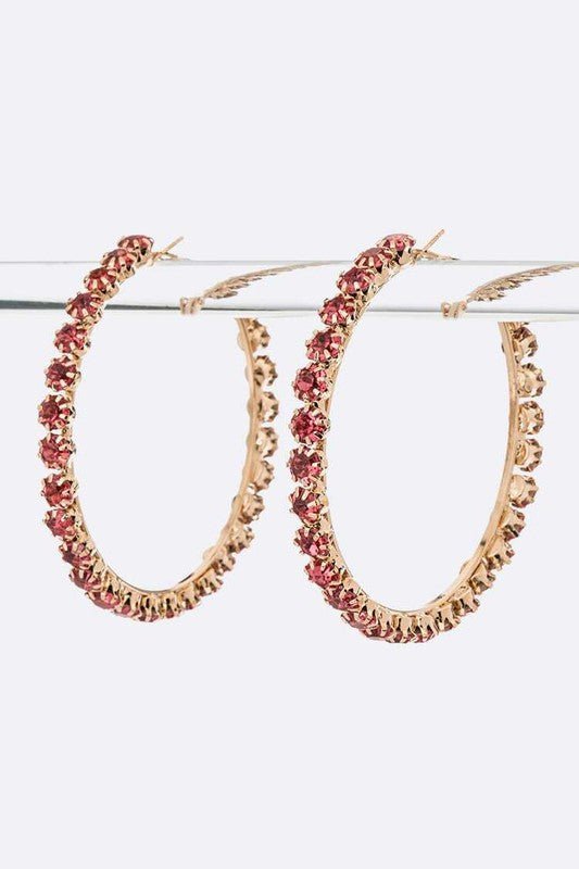 Large Crystal Iconic Hoop Earrings - Loving It Shop