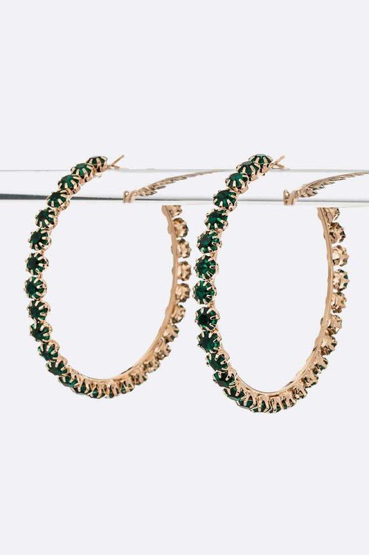 Large Crystal Iconic Hoop Earrings - Loving It Shop