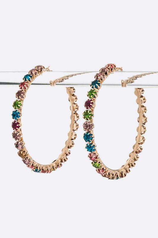 Large Crystal Iconic Hoop Earrings - Loving It Shop