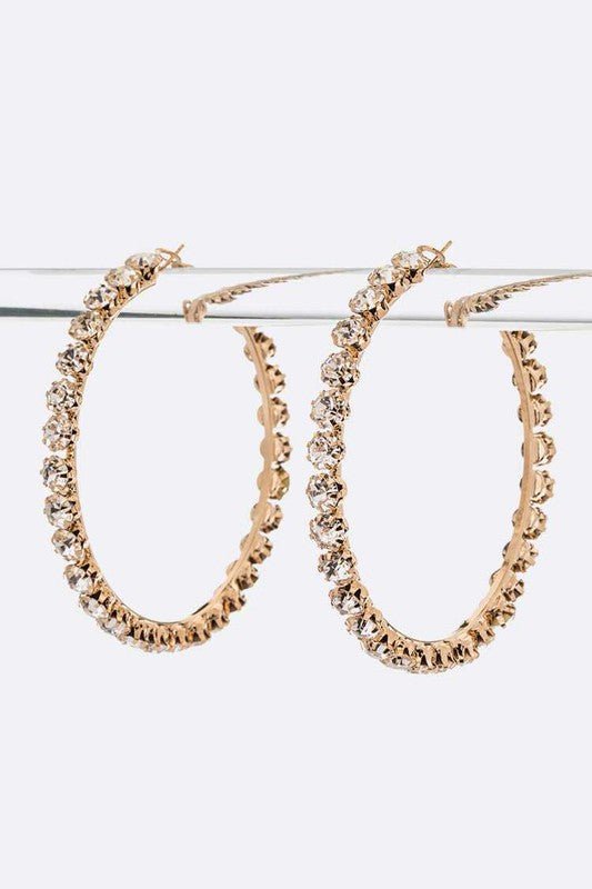 Large Crystal Iconic Hoop Earrings - Loving It Shop