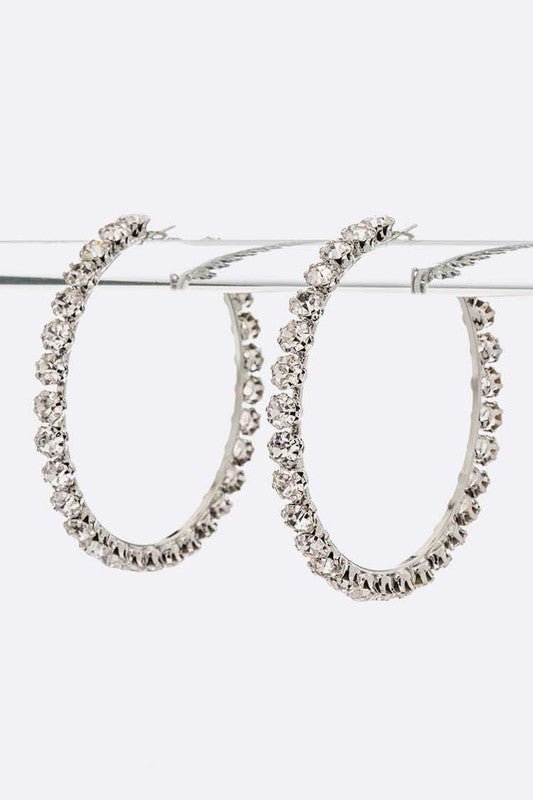 Large Crystal Iconic Hoop Earrings - Loving It Shop