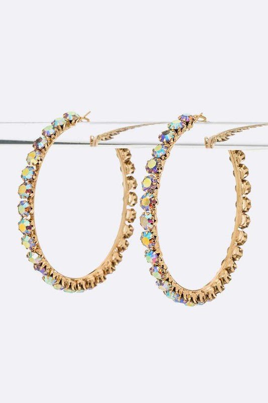 Large Crystal Iconic Hoop Earrings - Loving It Shop