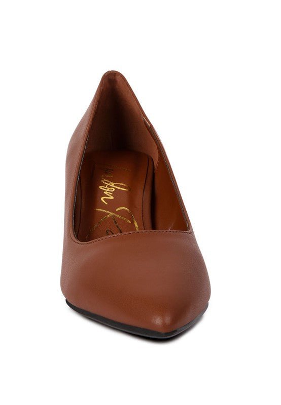 Casey Metallic Detail Block Heel Pumps - Loving It Shop