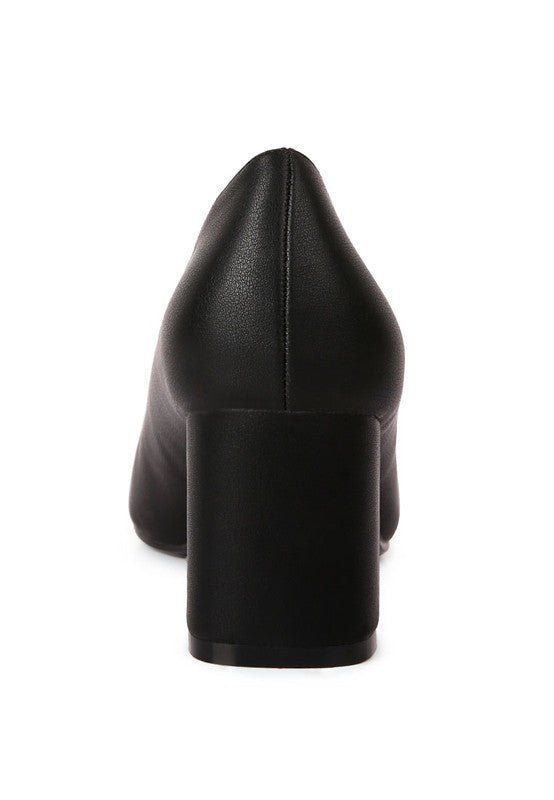 Casey Metallic Detail Block Heel Pumps - Loving It Shop
