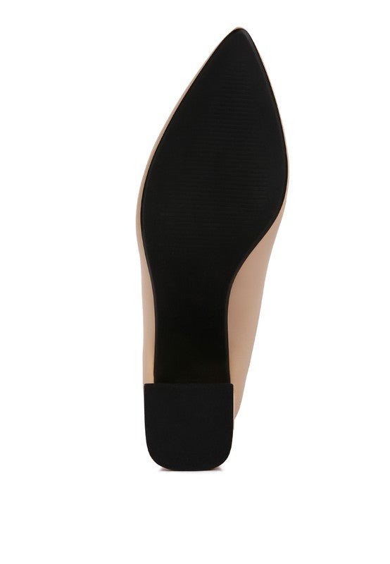 Casey Metallic Detail Block Heel Pumps - Loving It Shop
