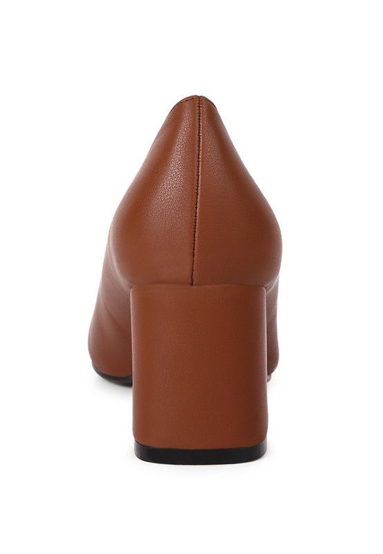 Casey Metallic Detail Block Heel Pumps - Loving It Shop