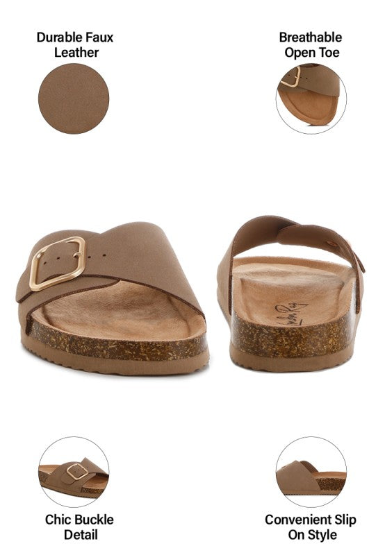 Aranda Buckled Slide-On Sandals