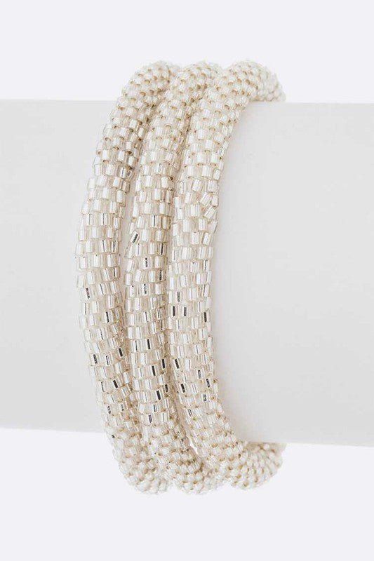 Silver Nepal Roll On Bracelet Set - Loving It Shop