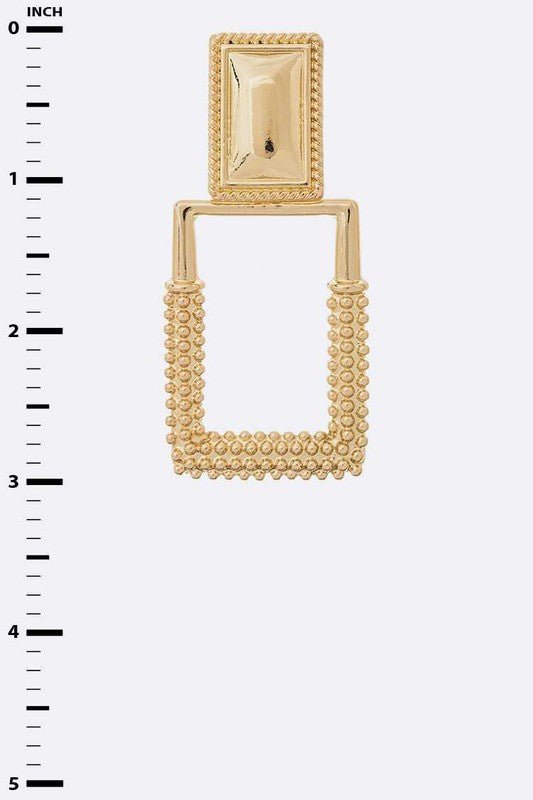 Texture Square Drop Clip On Earrings - Loving It Shop