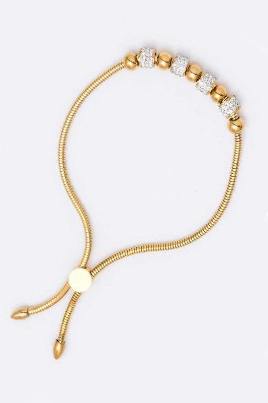 Stainless Steel Sliding Beads Bolo Bracelet - Loving It Shop