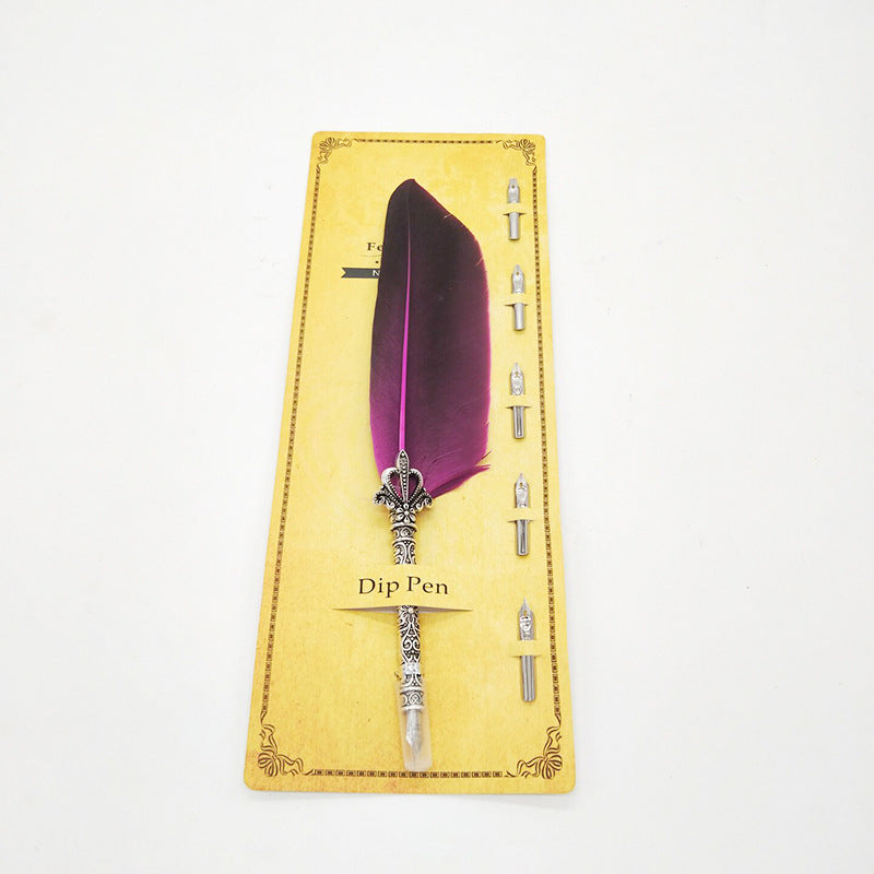 Creative Retro Turkey Feather Pen Teacher&