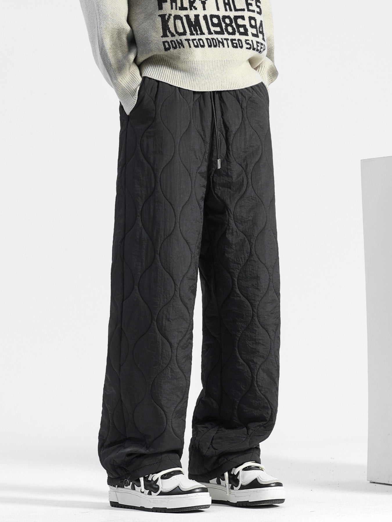 Men's Plus Size Quilted Loose-Fit Pants
