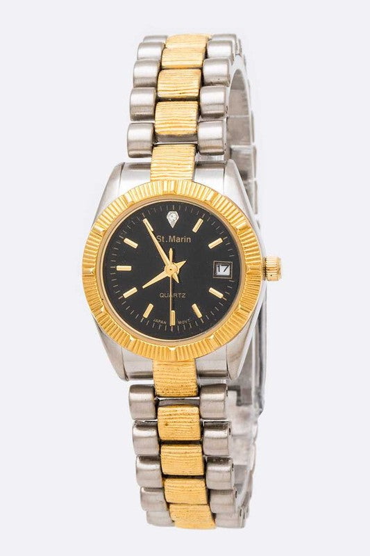 Small Dial Bracelet Watch with Date Trendy Stylish Accessory