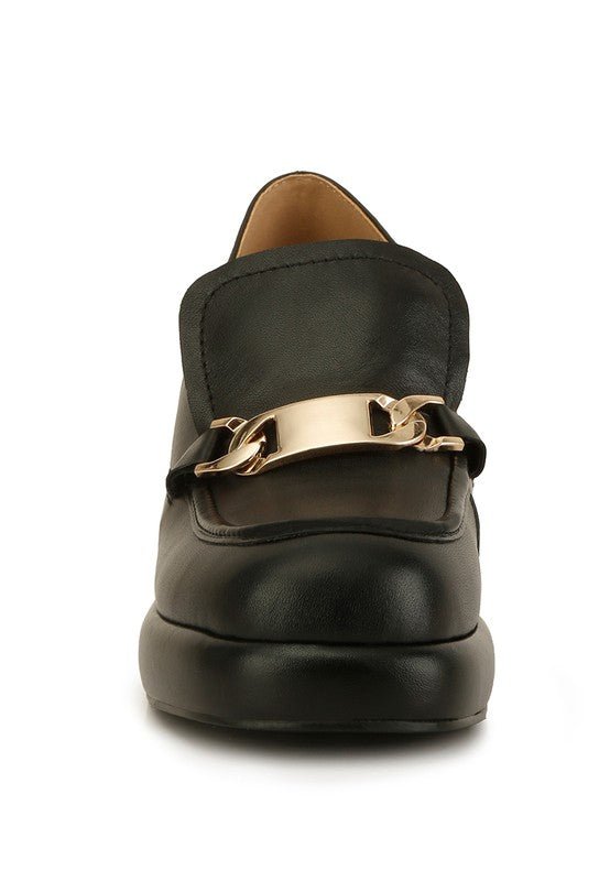 Morgan Metallic Embellishment Platform Loafers - Loving It Shop