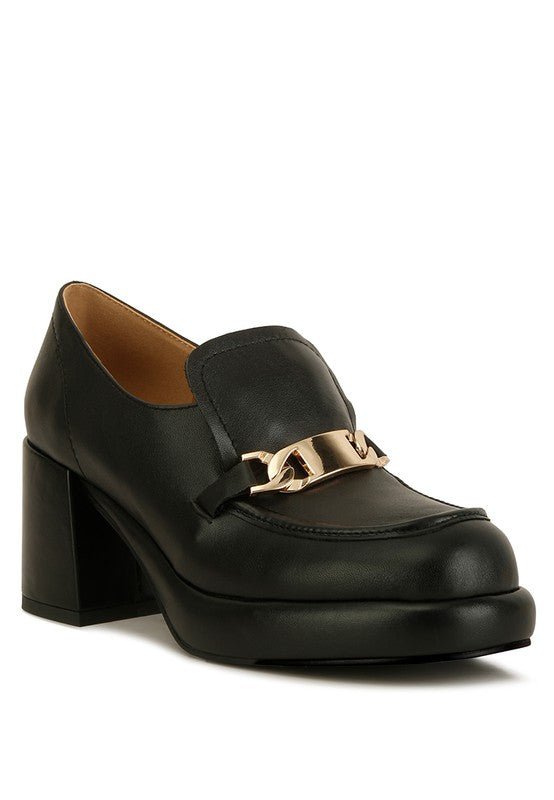 Morgan Metallic Embellishment Platform Loafers - Loving It Shop