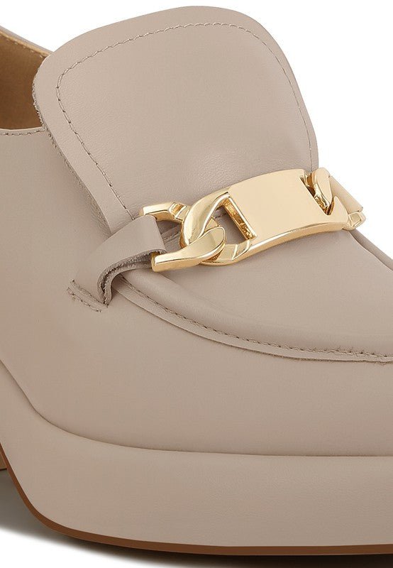 Morgan Metallic Embellishment Platform Loafers - Loving It Shop