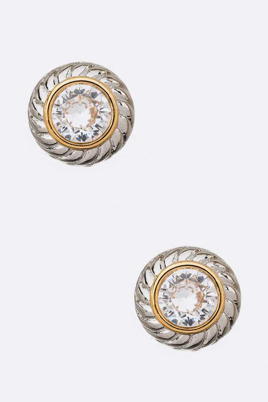 Designer CZ Stud Earrings Stylish Fashion Jewelry
