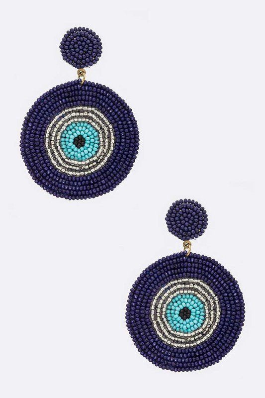 Evil Eye Beaded Statement Earrings - Loving It Shop