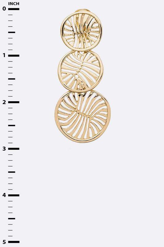 Cut Out Disk Drop Statement Clip On Earrings - Loving It Shop
