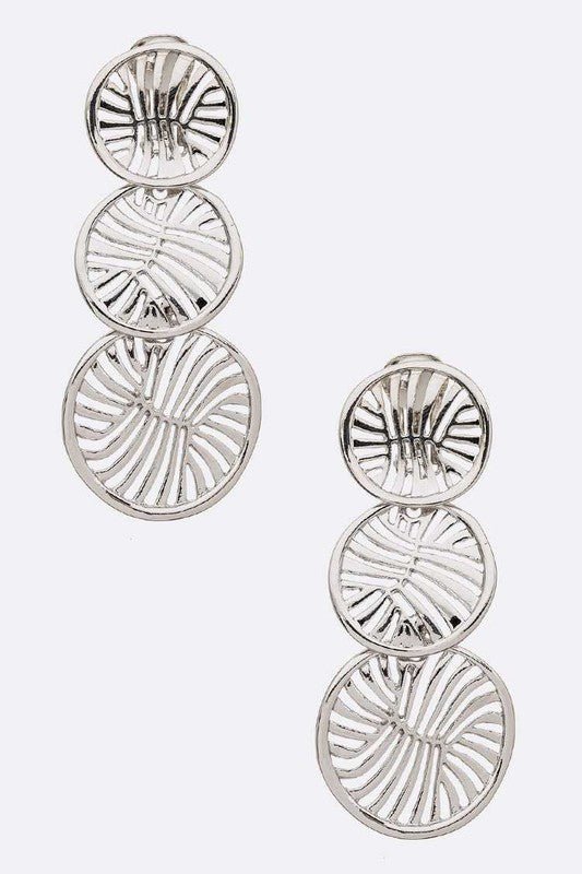 Cut Out Disk Drop Statement Clip On Earrings - Loving It Shop