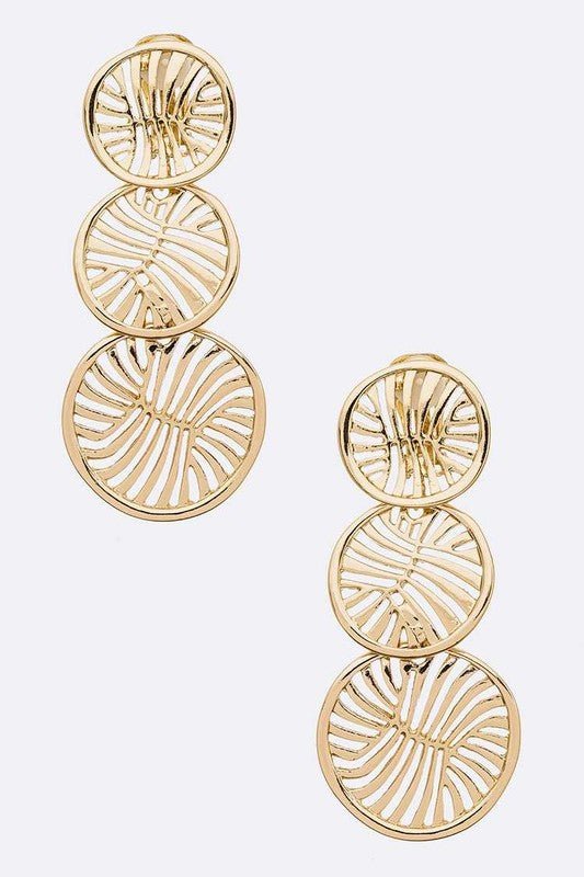 Cut Out Disk Drop Statement Clip On Earrings - Loving It Shop