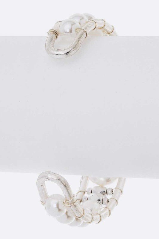 Coin Pearl Wired Open Cuff - Loving It Shop