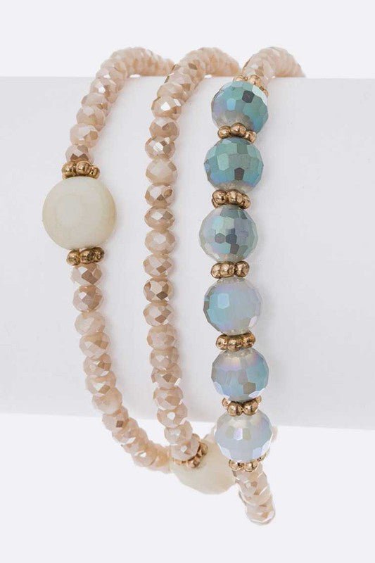 Mix Crystal Stretch Bracelet Set - Loving It Shop