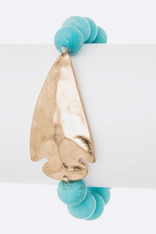 Arrow Head Genuine Stone Stretch Bracelet - Loving It Shop
