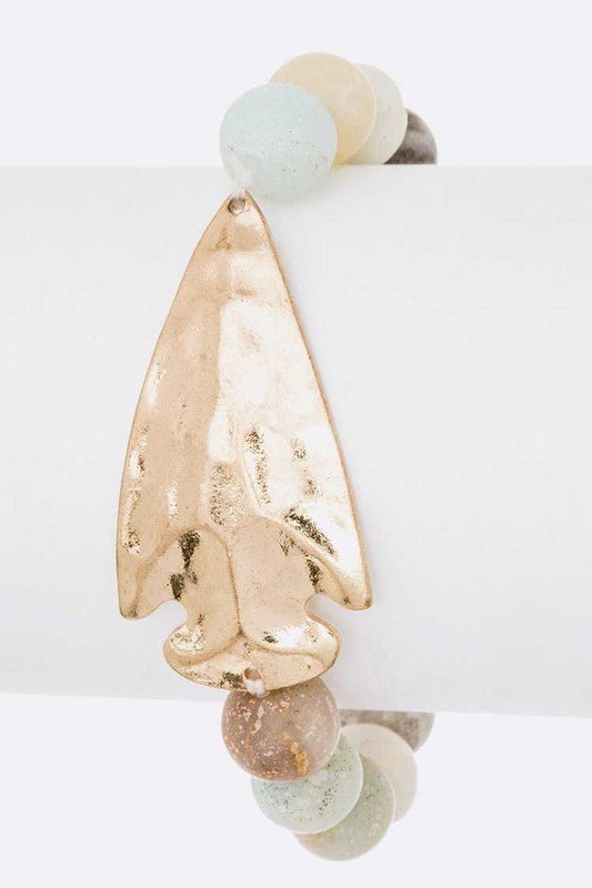 Arrow Head Genuine Stone Stretch Bracelet - Loving It Shop