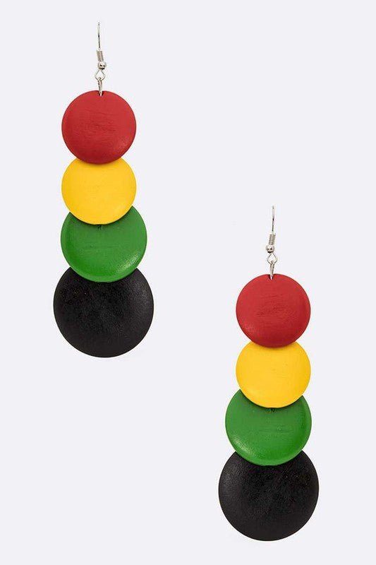 Wooden Circle Drop Earrings - Loving It Shop
