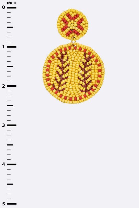 Beaded Softball Iconic Earrings - Loving It Shop