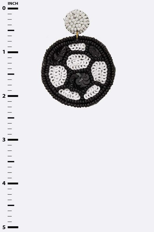 Beaded Soccer Iconic Earrings - Loving It Shop