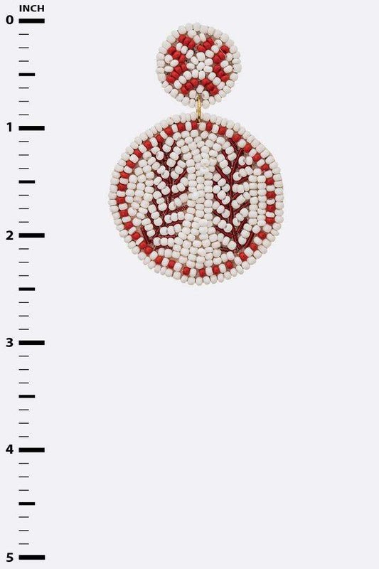 Beaded Baseball Iconic Earrings - Loving It Shop