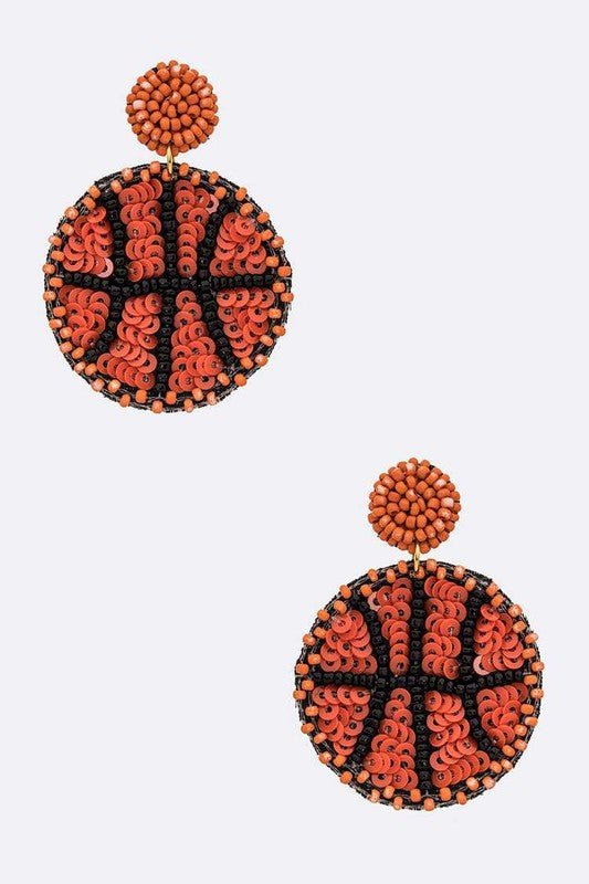 Beaded Basketball Iconic Earrings - Loving It Shop