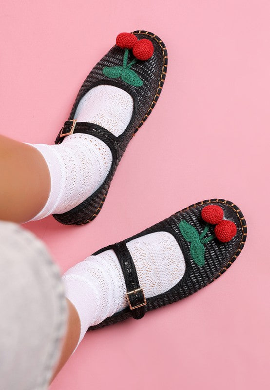 Brunch Date Cherry Accent Mary Jane Flats