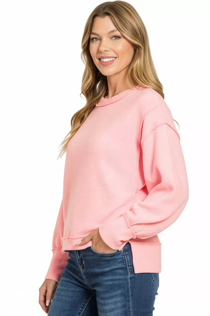 Brushed Melange Hacci Oversized Pullover