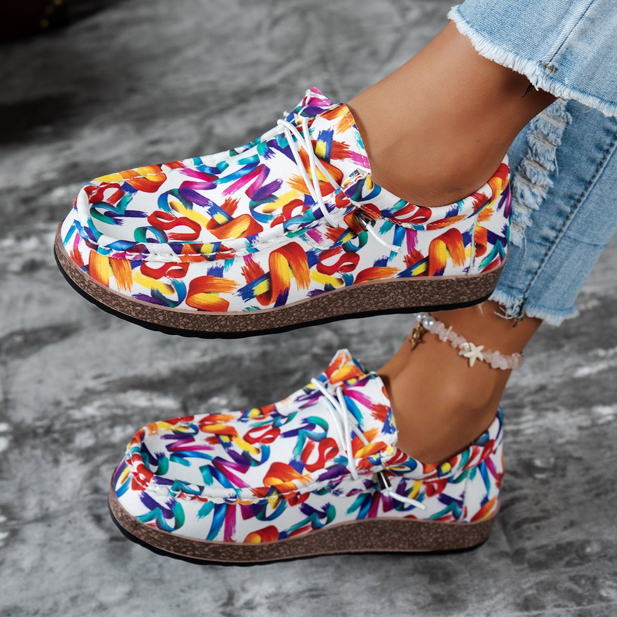 Colorful Printed Casual Loafers - Loving It Shop
