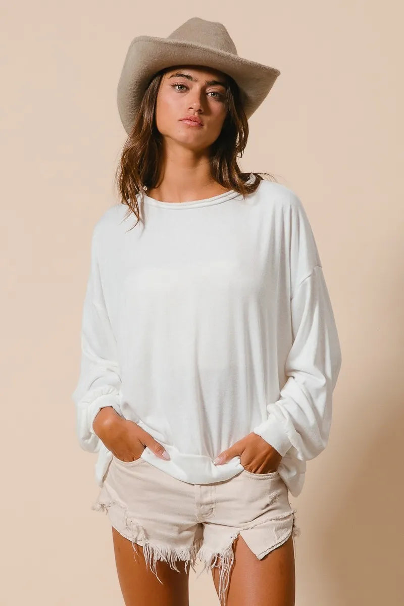 Loop Terry Pull Over With Cut Edge Band