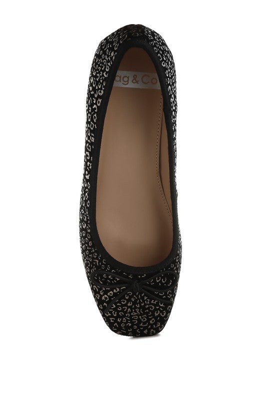 Ningen Leopard Print Block Heel Ballerinas - Loving It Shop